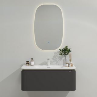 Тумба с раковиной Black&White Universe 9351000 100 см серый